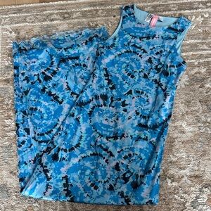 Nordstrom Blue and Black Tie-Dye Maxi Dress